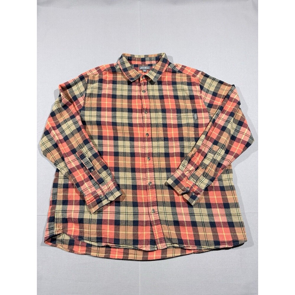 Eddie Bauer Plaid Flannel XXL Long Sleeve Button Down Shirt